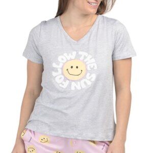 NWT LIFE IS GOOD Follow the Sun Smiley Top and Shorts Pajama Set